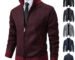 Men Plaid Zipper Cardigan Jacket, Slim Fit Winter Knitted Top