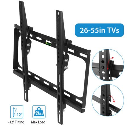 1Pc TV Wall Mount Tilt Dual Arm TV Mount Brackets Maximum VESA 400x400mm For 26-55in TVs