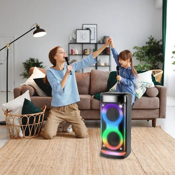 Aisivo Wireless Party Speaker with LED Light, Mic & Echo - detail view 10
