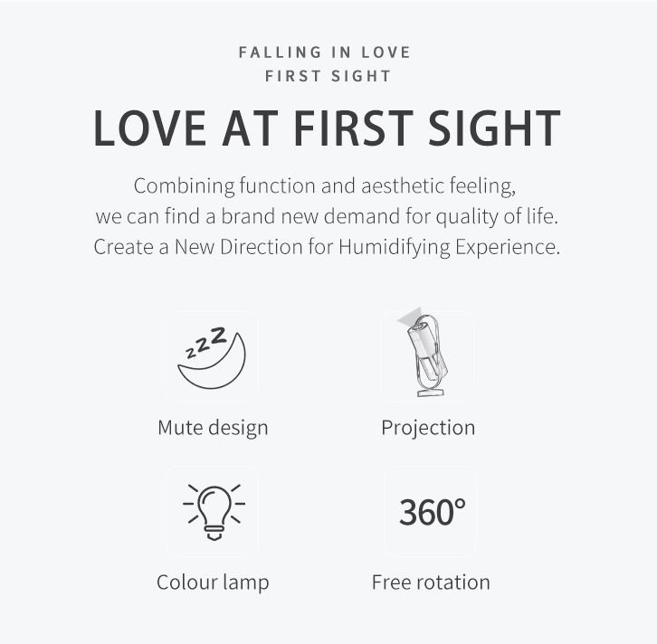 Aisivo Mini USB Air Humidifier with Projection Night Light - detail view 1