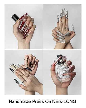 Aisivo 10pc Rhinestone Press-On Nails, Long Coffin Luxe - detail view 17