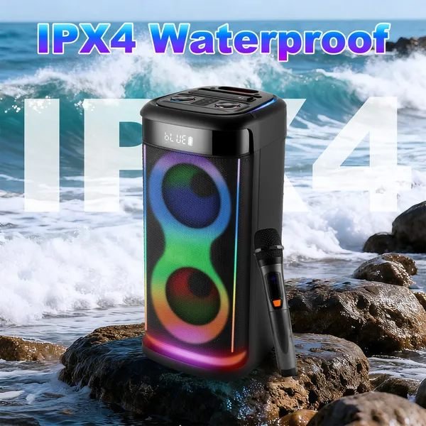 Aisivo Wireless Party Speaker with LED Light, Mic & Echo - detail view 4