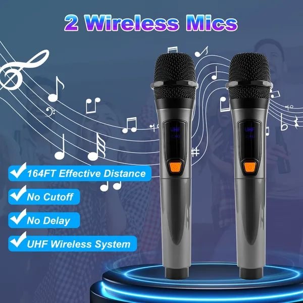 Aisivo Wireless Party Speaker with LED Light, Mic & Echo - detail view 14