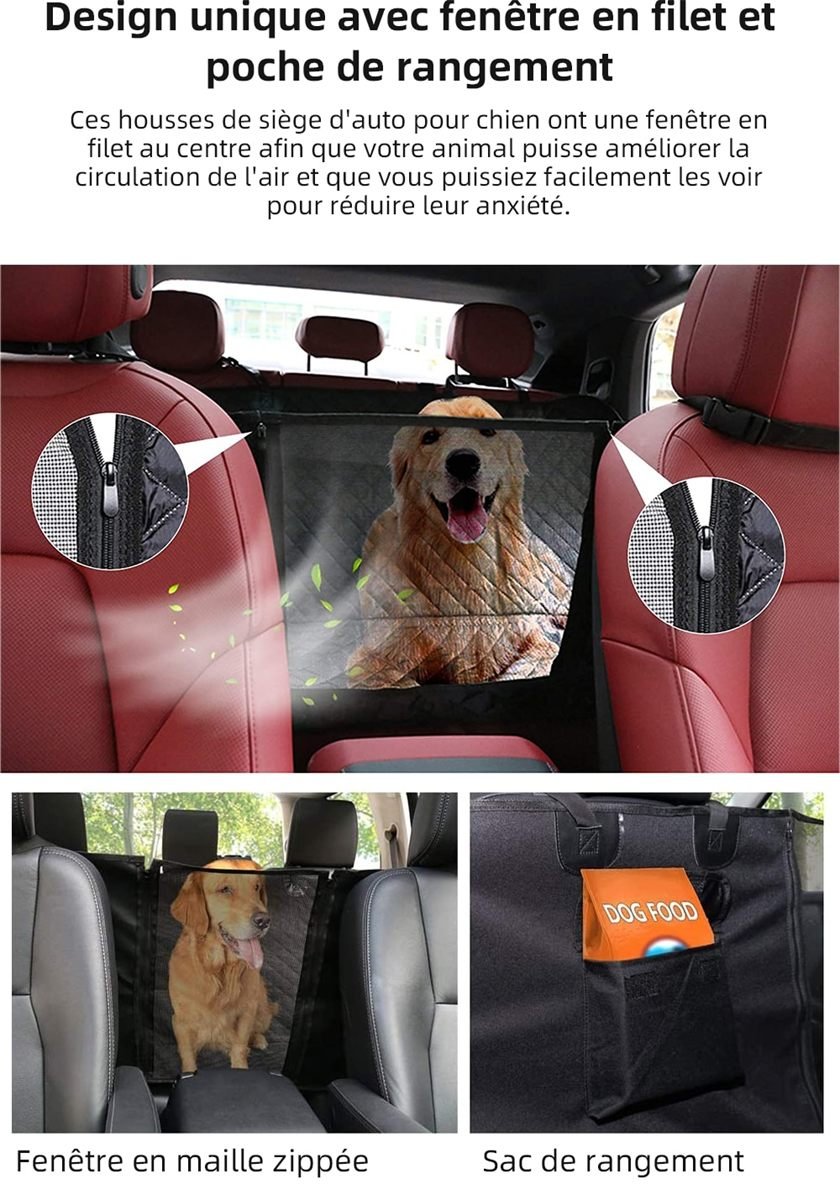 Aisivo Dog Car Seat Cover Hammock with Mesh Window - detail view 2