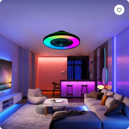 Aisivo 23in Smart Ceiling Fan with RGB LED, App & Remote - detail view 1