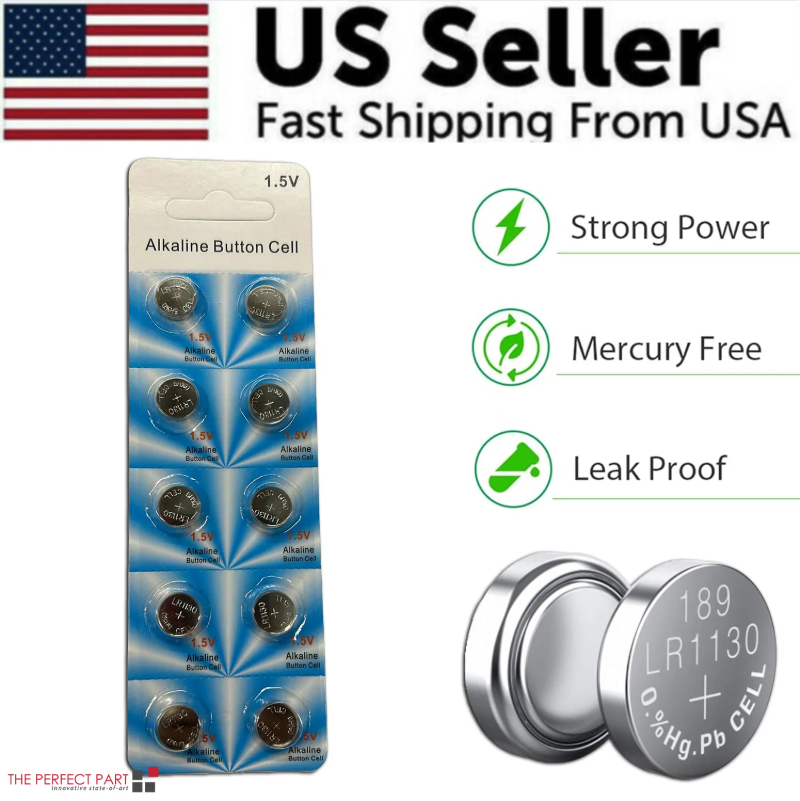 Aisivo 10-Pack LR1130 AG10 1.5V Button Cell Batteries - detail view 4