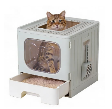 Aisivo Large Foldable Covered Cat Litter Box with Scoop - detail view 1
