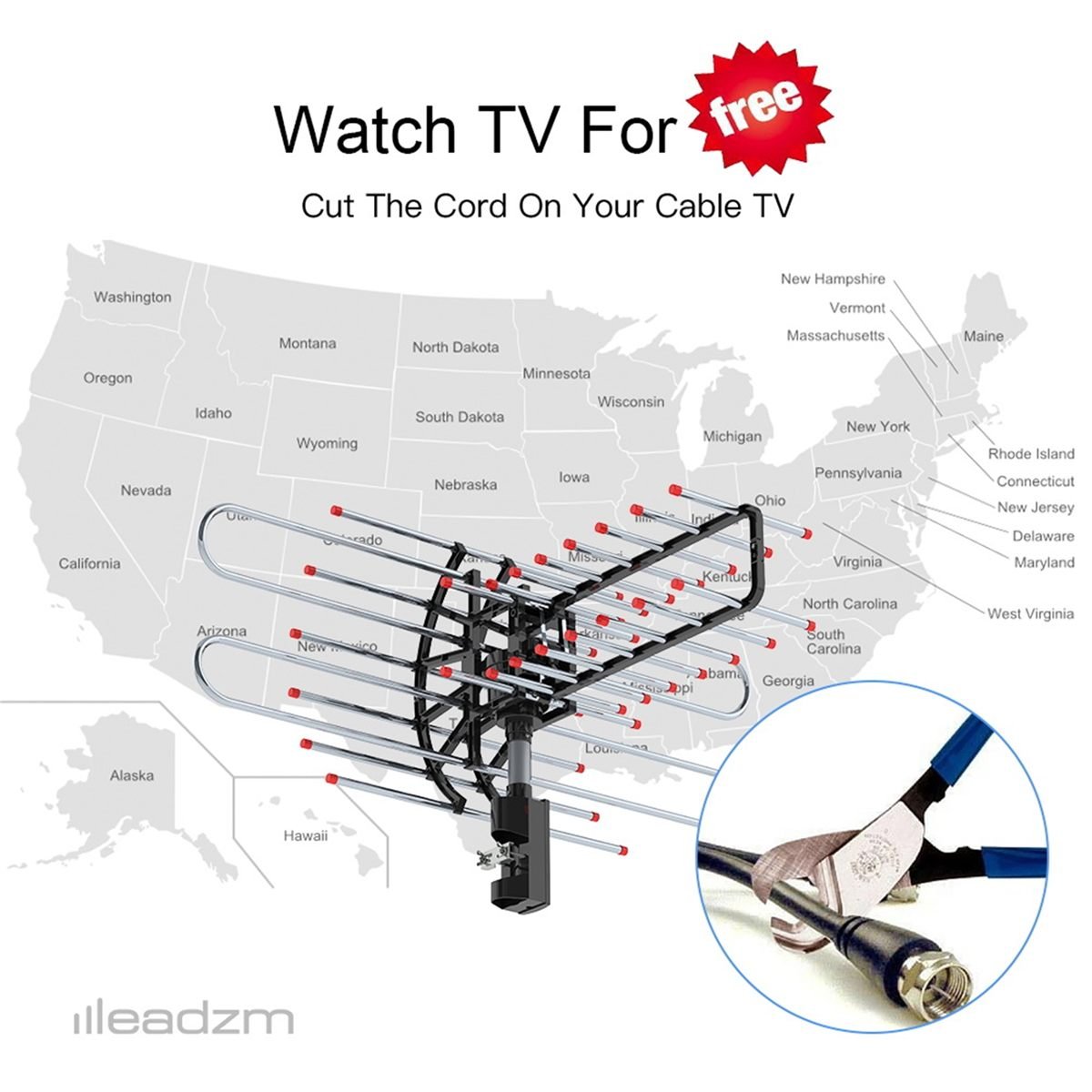 Aisivo TA-851 Plus 360 Outdoor TV Antenna, 174-860MHz - detail view 12