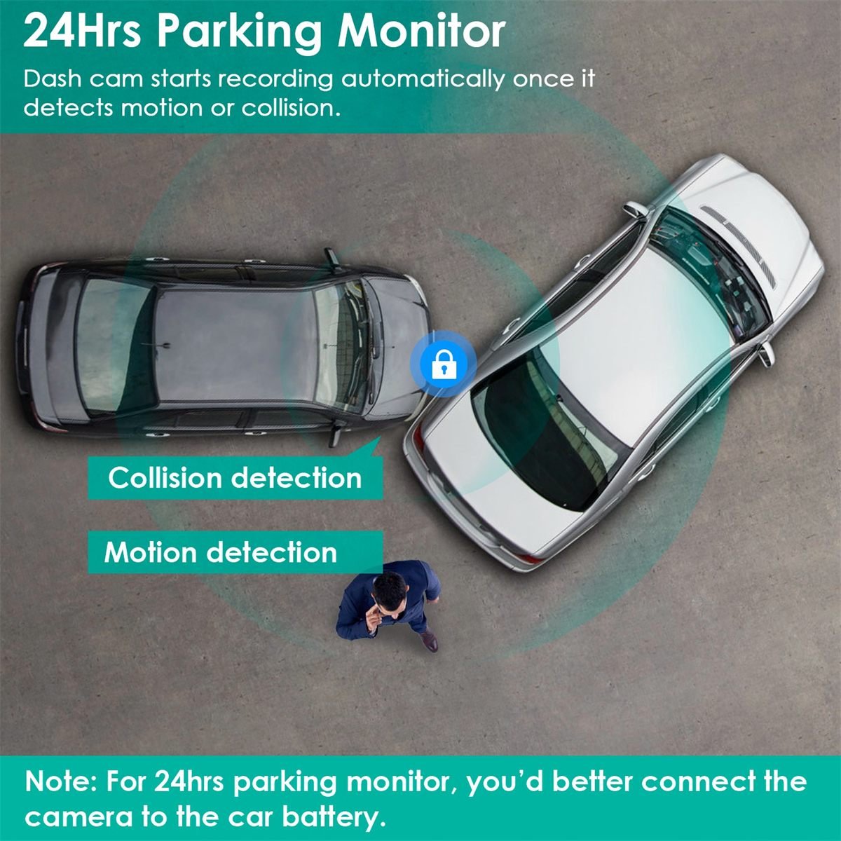 Aisivo 3-Channel Car Camera with 32GB Memory Card - detail view 4