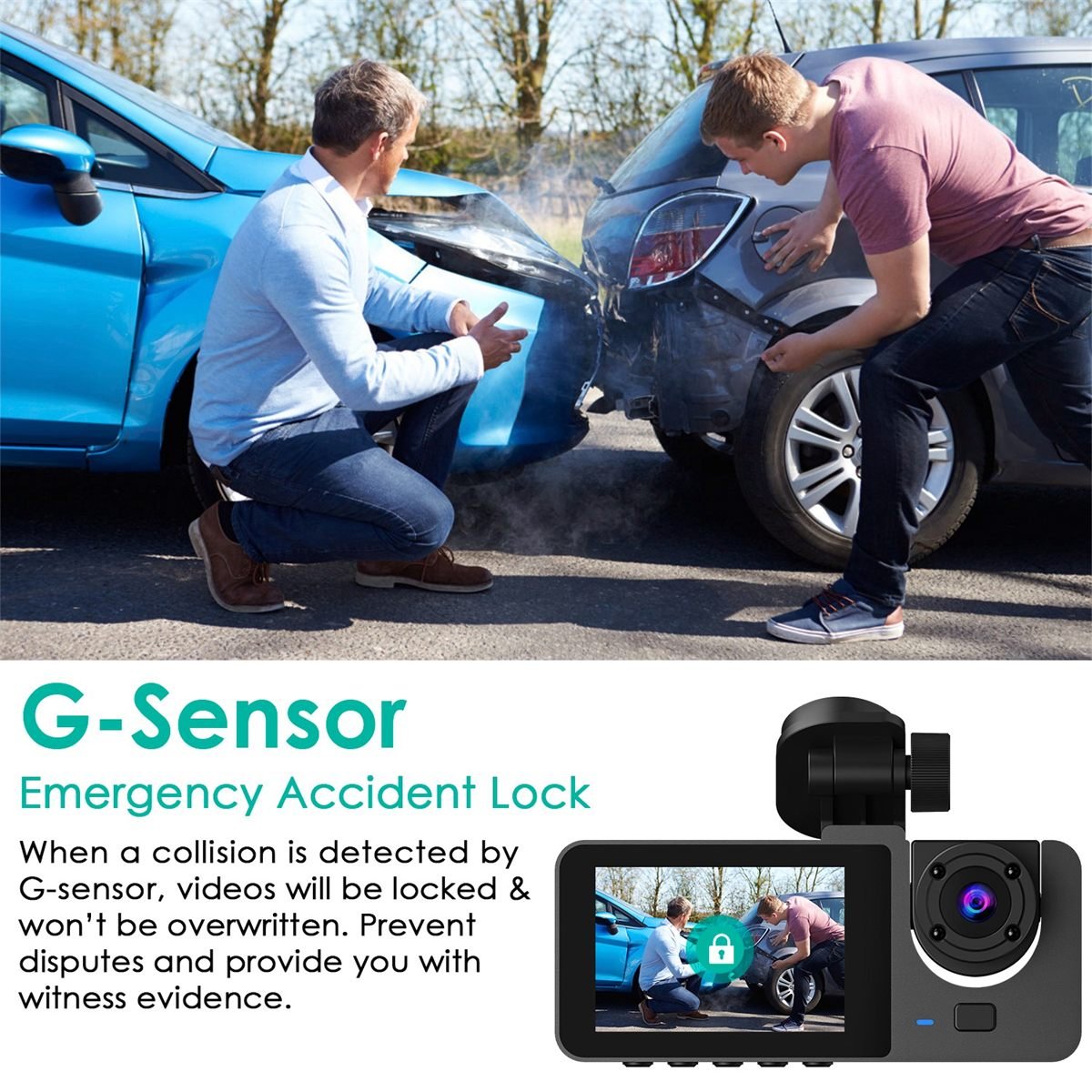 Aisivo 3-Channel Car Camera with 32GB Memory Card - detail view 5