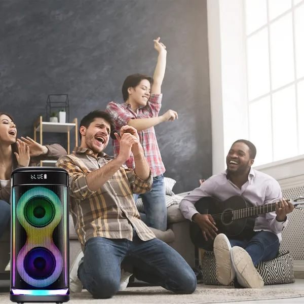 Aisivo Wireless Party Speaker with LED Light, Mic & Echo - detail view 8