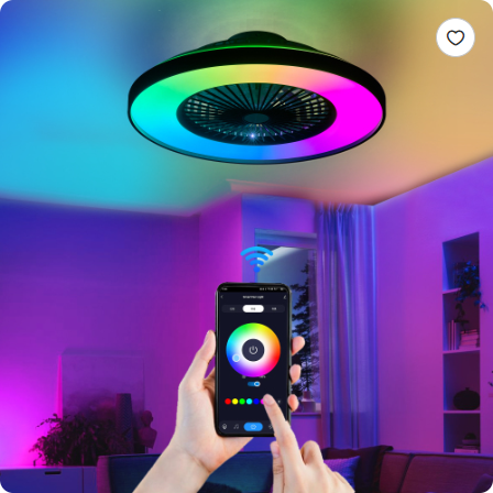 Aisivo 23in Smart Ceiling Fan with RGB LED, App & Remote - detail view 3