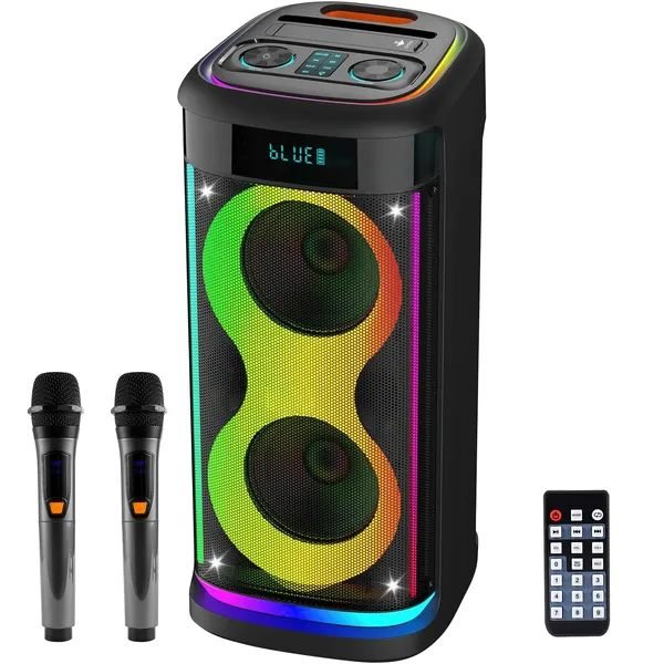 Aisivo Wireless Party Speaker with LED Light, Mic & Echo - detail view 1