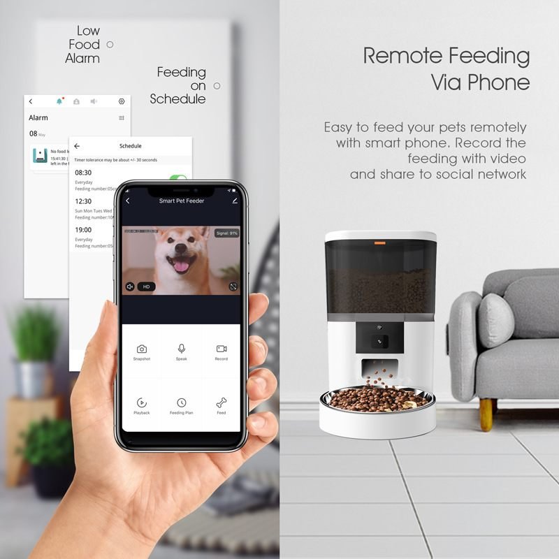 Aisivo Smart Pet Feeder with Video Camera, App Control - detail view 2