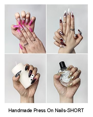 Aisivo 10pc Rhinestone Press-On Nails, Long Coffin Luxe - detail view 4